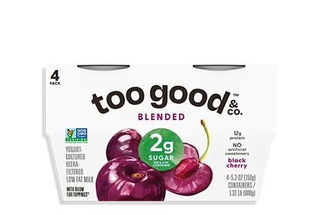 Two Good® Black Cherry Yogurt-Cultured Ultra-Filtered Low Fat Milk With Less Sugar