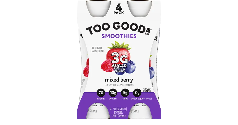 Too Good & Co.™ Mixed Berry Cultured Dairy Beverage 7oz Bottle 4-Pack
