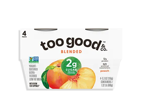 Two Good® Peach Yogurt-Cultured Ultra-Filtered Low Fat Milk With Less Sugar