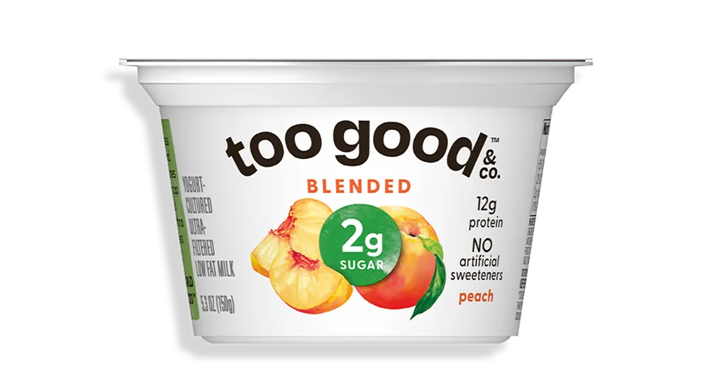 Too Good & Co Peach Yogurt-Cultured Ultra-Filtered Low-Fat Milk Blended Cup