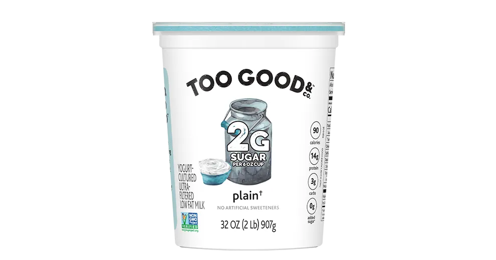 Too Good & Co.™ Plain Yogurt-Cultured Ultra-Filtered Low Fat Milk Quart.