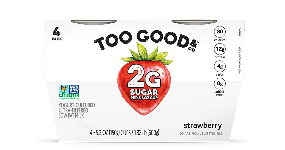 Too Good & Co.™ Strawberry Yogurt-Cultured Ultra-Filtered Low Fat Milk With Less Sugar 4-Pack