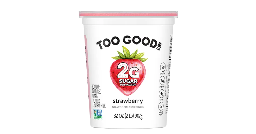 Too Good & Co.™ Strawberry Yogurt-Cultured Ultra-Filtered Low Fat Milk Quart.