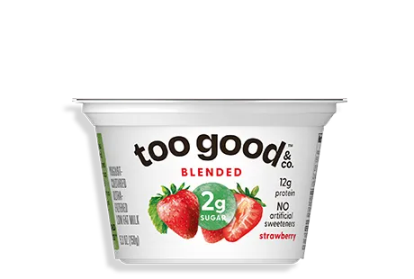 Two Good® Strawberry Greek Yogurt With 2 Grams of Sugar per 5.3 oz cup. 