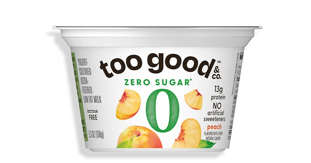 Too Good & Co Zero Sugar Peach Yogurt-Cultured Ultra-Filtered Low-Fat Milk Cup
