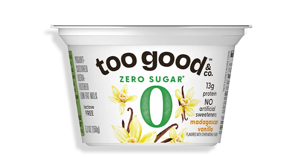 Too Good Zero Sugar Madagascar Vanilla Yogurt-Cultured Ultra-Filtered Low-Fat Milk Cup